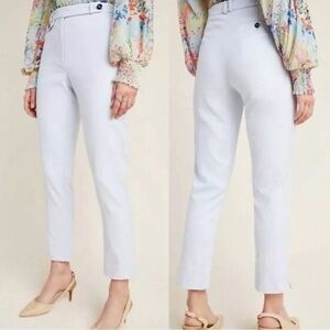 Anthropologie Essential Slim Trousers 10 light blue pastel dress pants high rise